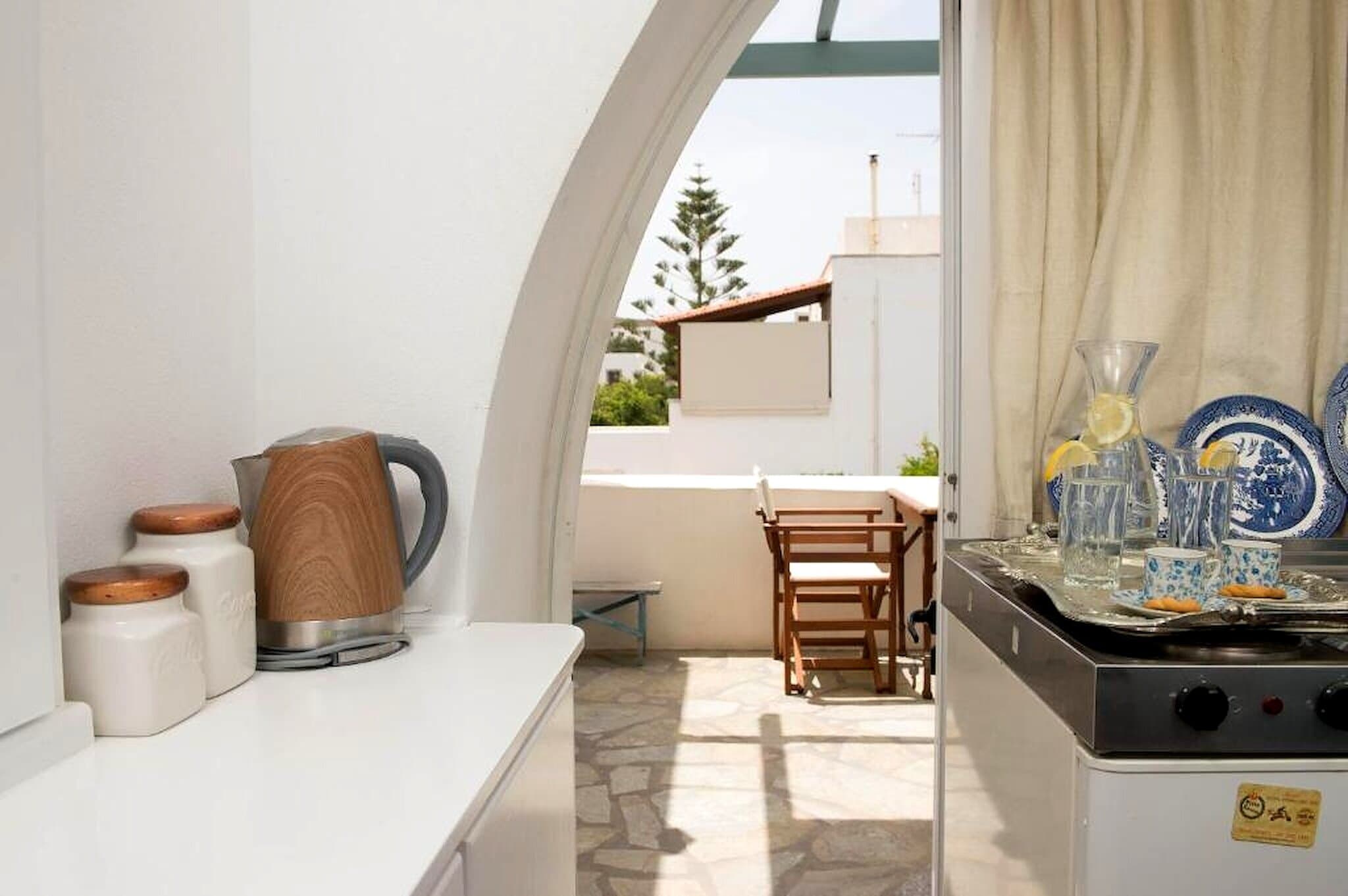 Kitchenette and the terrace doorway