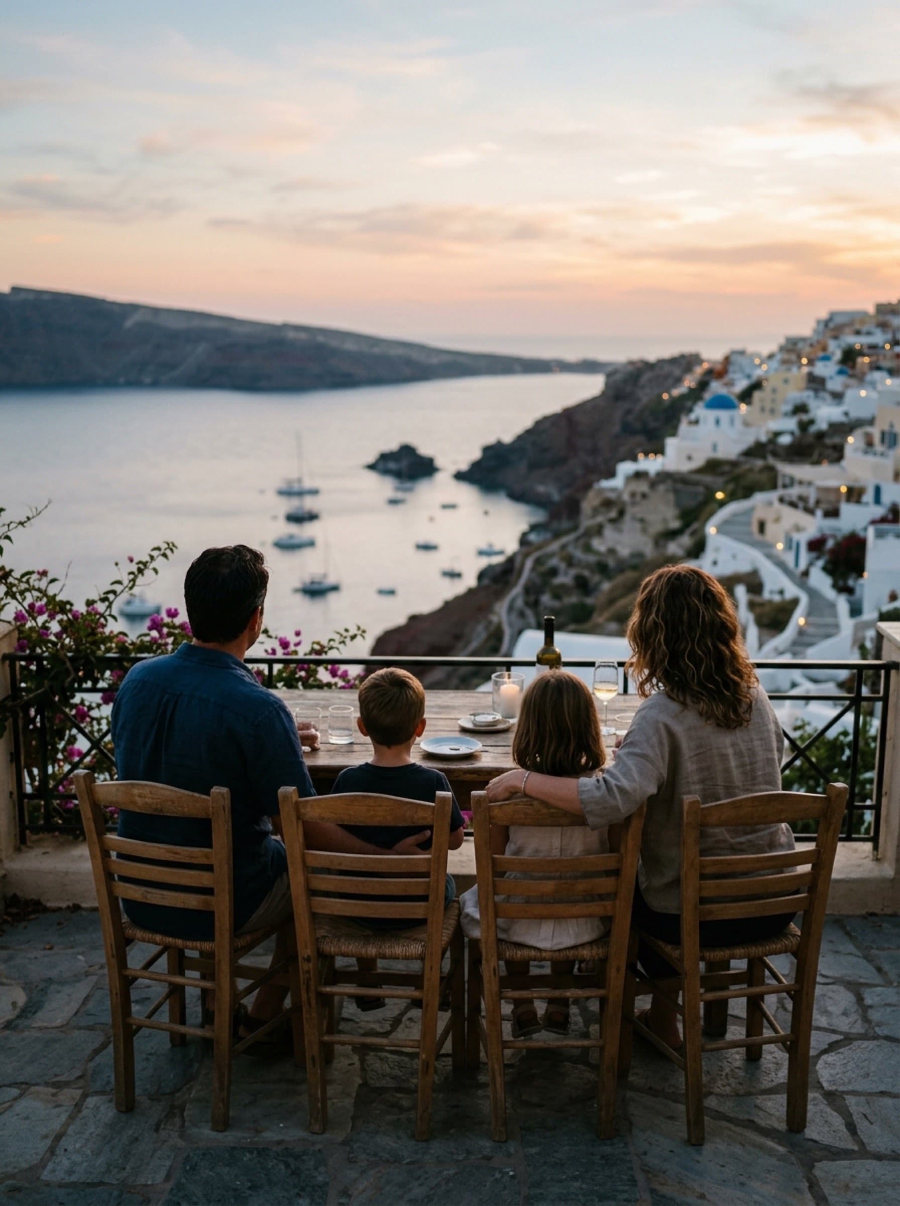 The Tsakona family — a natural photo at home, not a corporate portrait